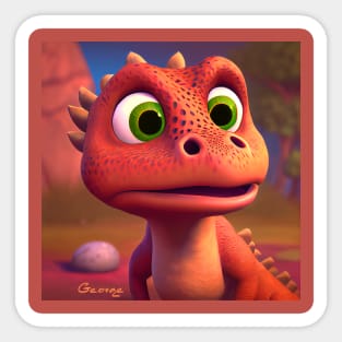 Baby Dinosaur Dino Bambino - George Sticker